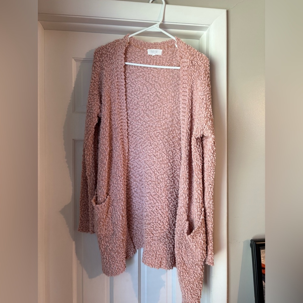 Red Dress Boutique Blush Textured Cardigan